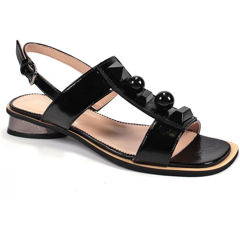 Secretshoes Dámske sandále TT11806-401 ČIERNA LAK 49372725