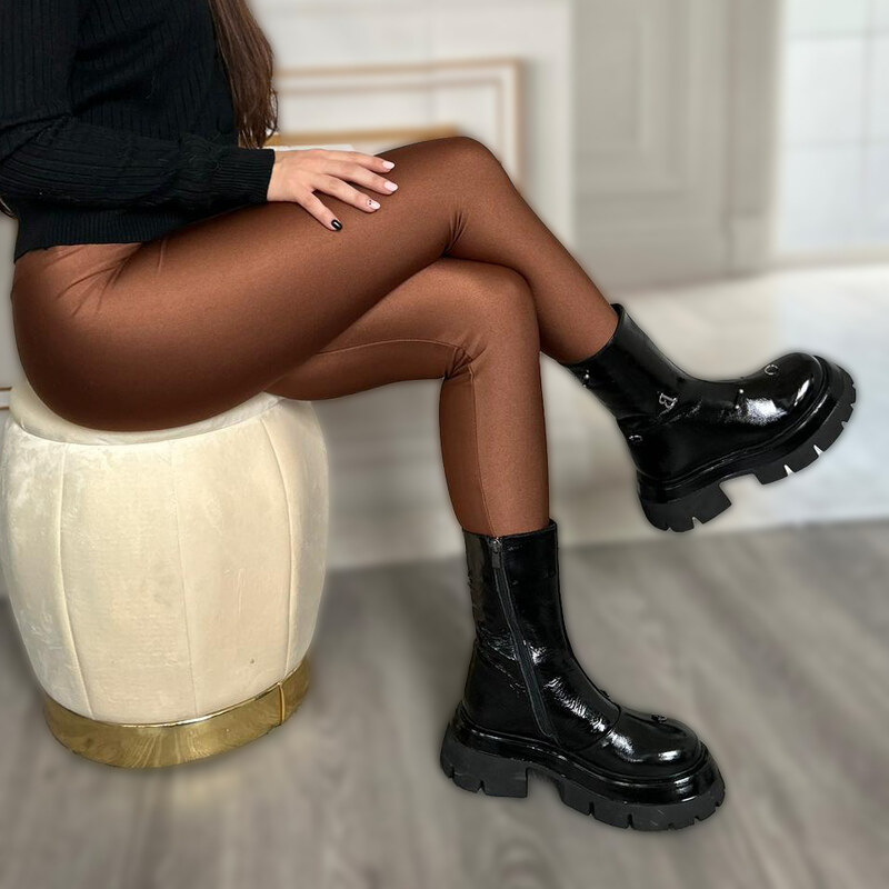 GLS Lesklé legíny hnedé 49373443