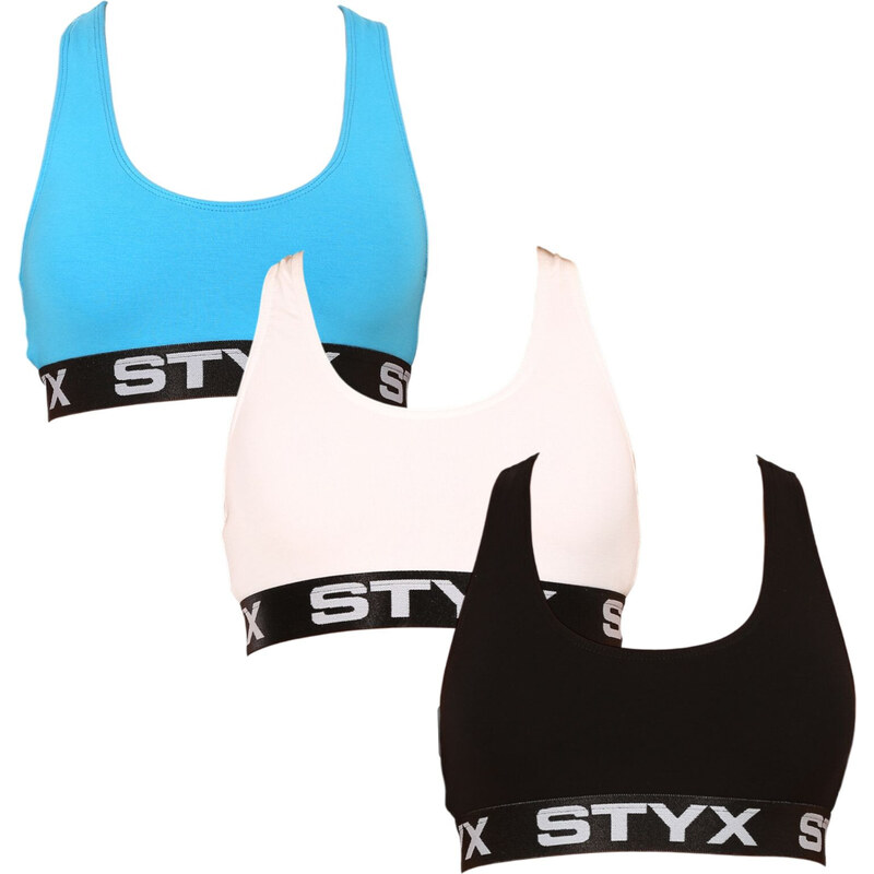 3PACK dámska podprsenka Styx šport viacfarebná (3IP09019) 49383532