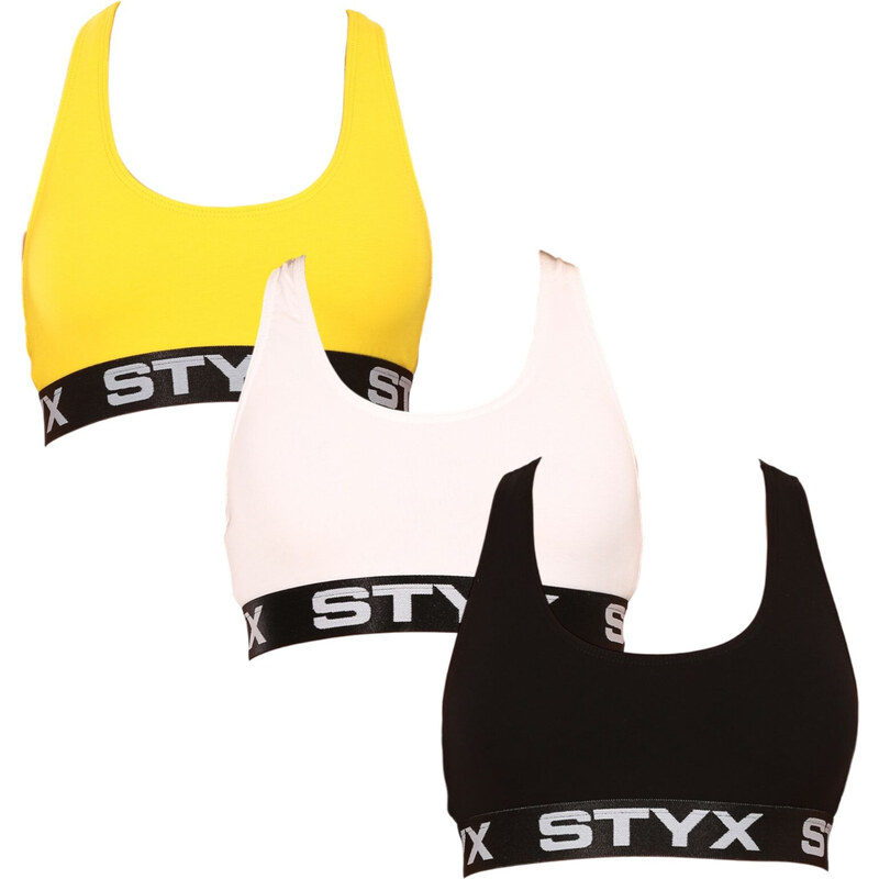 3PACK dámska podprsenka Styx šport viacfarebná (3IP09018) 49383533