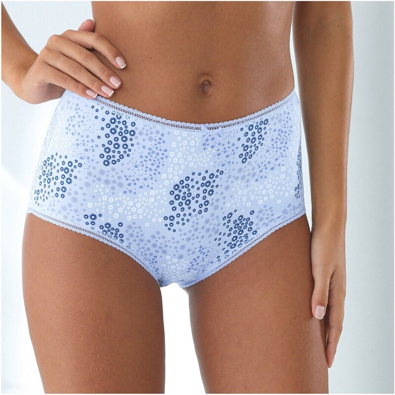 Súprava 4 zladených maxi nohavičiek s kvietkovanou potlačou modrá 49383910