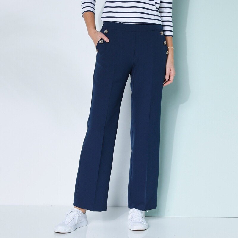 Široké nohavice s gombíkmi nám. modrá 040 Blancheporte 48781979