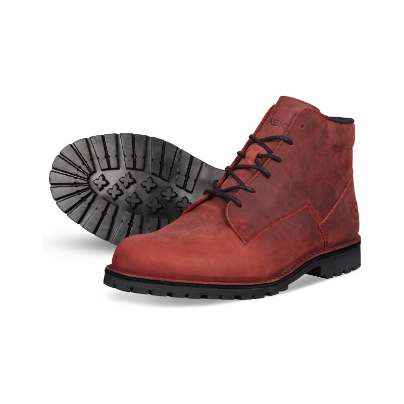Vasky Hillside Waterproof Red - Pánske kožené členkové topánky červené, ručná výroba jesenné / zimné topánky