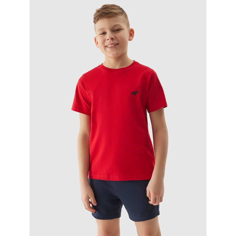 4F Chlapčenské tričko bez potlače - červené