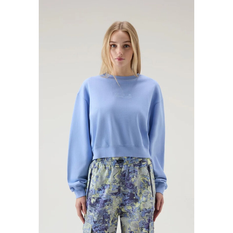 MIKINA WOOLRICH COTTON FLEECE LOGO CREWNECK 58130301