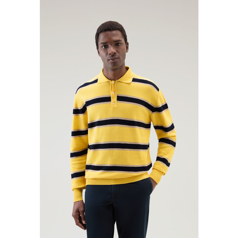 SVETER WOOLRICH STRIPED KNITTED POLO SWEATER 58130331