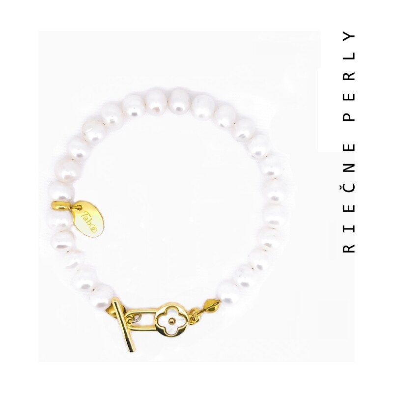 Taboo náramok Atlantis, prírodné, riečne, biele perly tba123 49401279