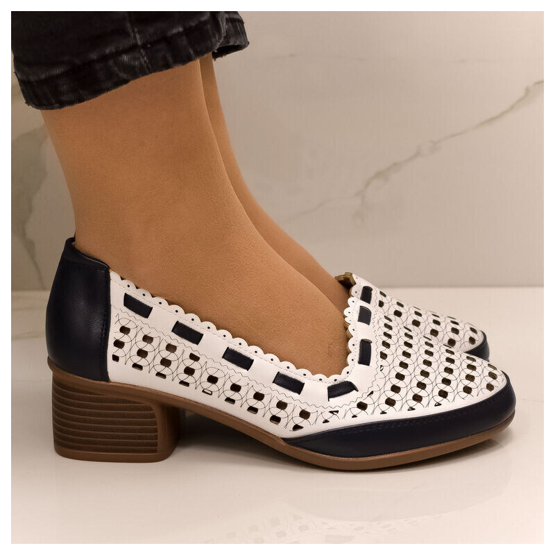 COMER Dámske bielo-modré poltopánky OLEA 49410141