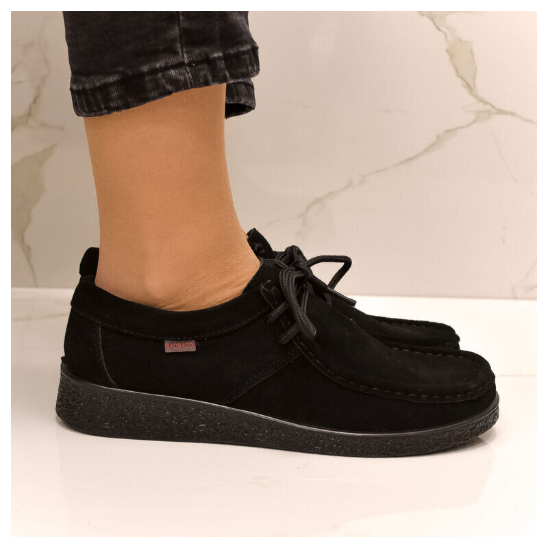 JOHN-C Dámske kožené čierne poltopánky LARISA 36-43 68465705