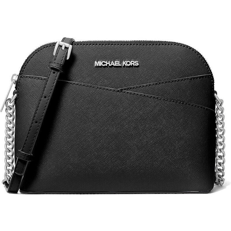 Michael Kors Jet Set Travel Medium Dome Crossbody Bag Black Silver 63717805