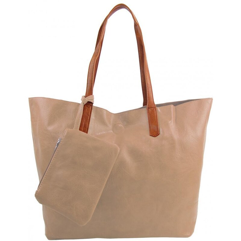 INT. COMPANY Veľká latté hnedá shopper dámska taška s crossbody vo 49424106