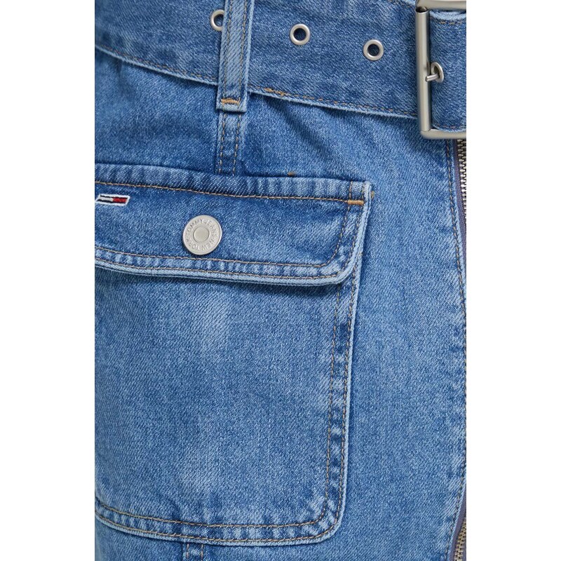 Rifľová sukňa Tommy Jeans mini,rovný strih,DW0DW17668