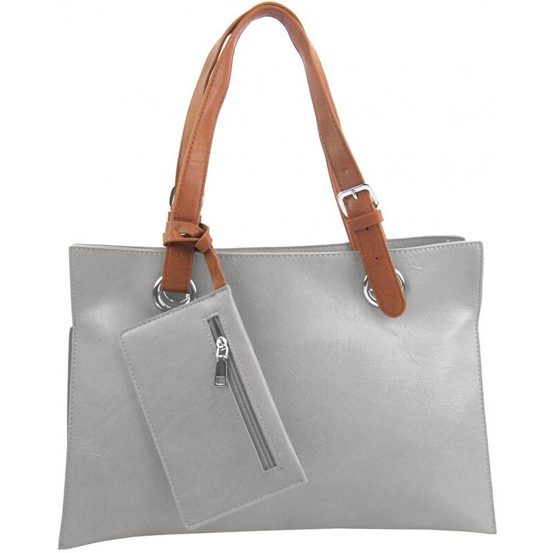 INT. COMPANY Moderná dámska kabelka cez rameno svetlo sivá 49430613