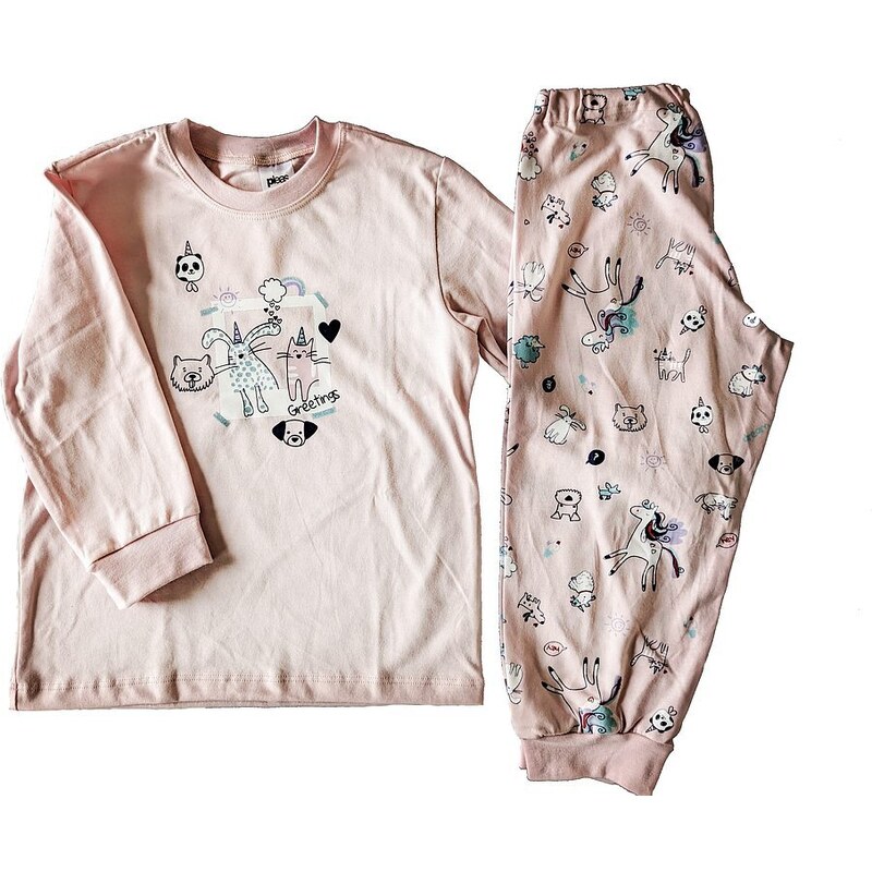 Pyžamo dlhé PLEAS - svetlo ružová - 181416-504 49434577