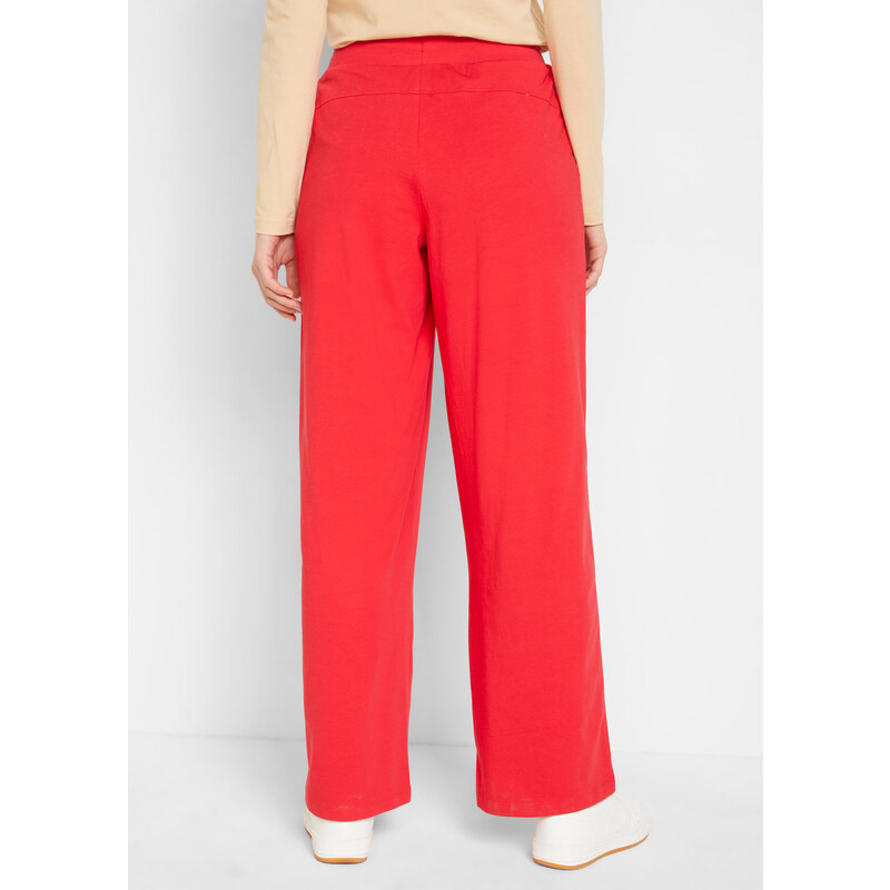 bonprix Joggingové nohavice s bavlnou, široké, farba červená