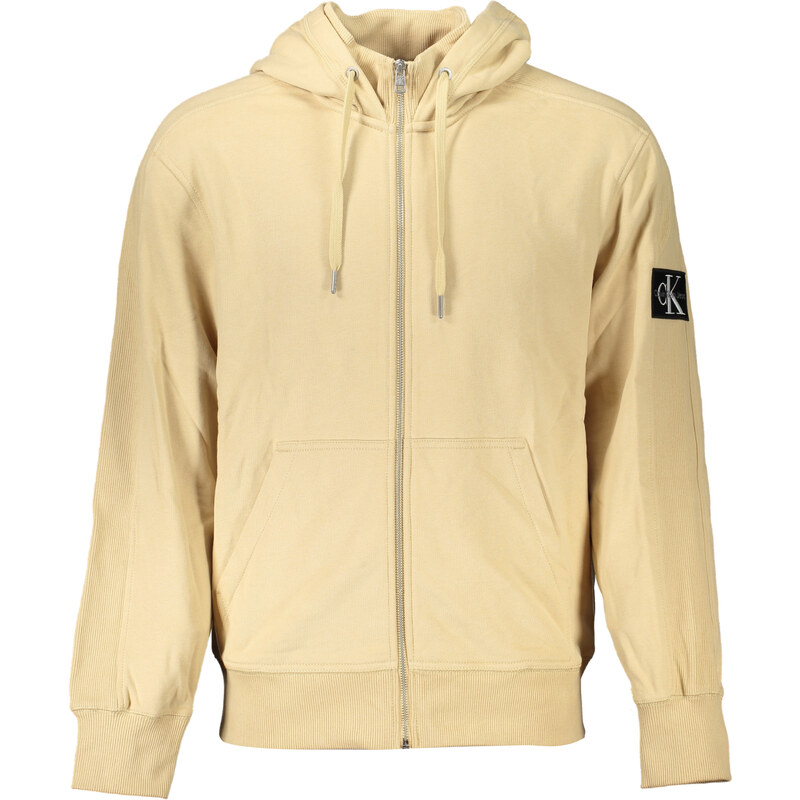 Športová Pánska Mikina so zipsom CALVIN KLEIN Bežová 65996987