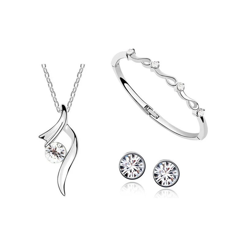 Glory Krištáľový set náhrdelník, náušnice a náramok Bella číry 194W 47583136