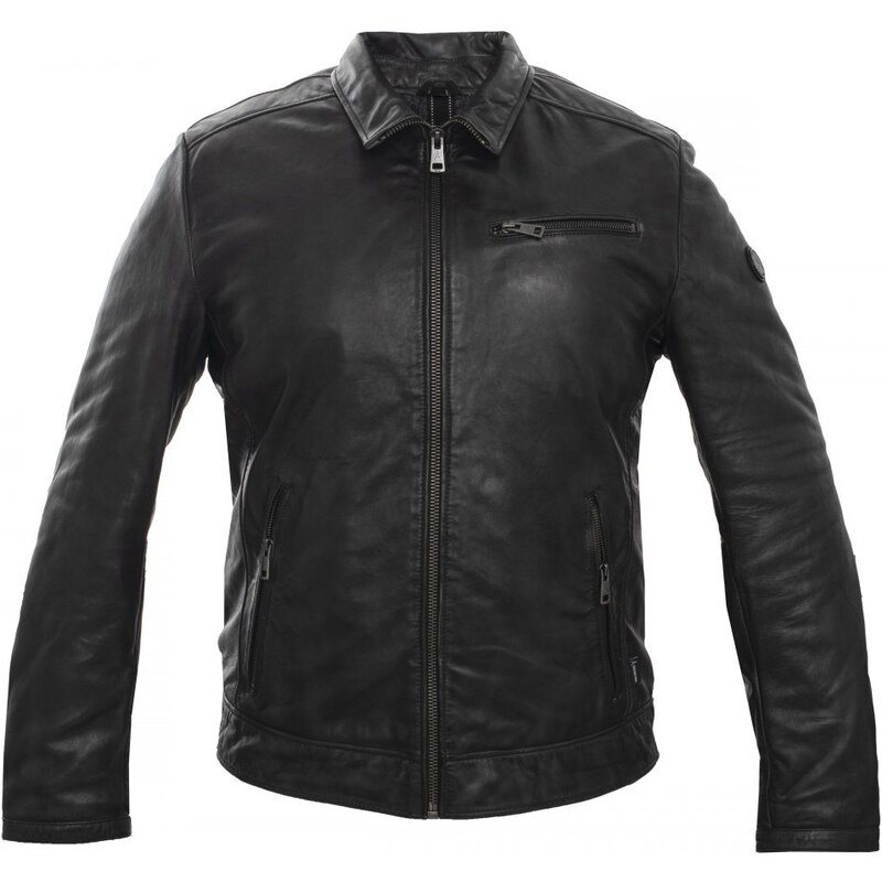 DNR Pánska kožená bunda DNR 52434 grafitovo sivá 49451955