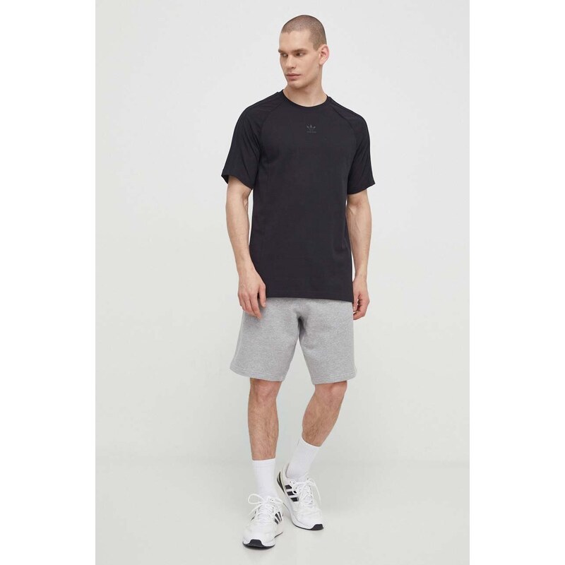 Bavlnené šortky adidas Originals Essential šedá farba, melanžové, IR6848
