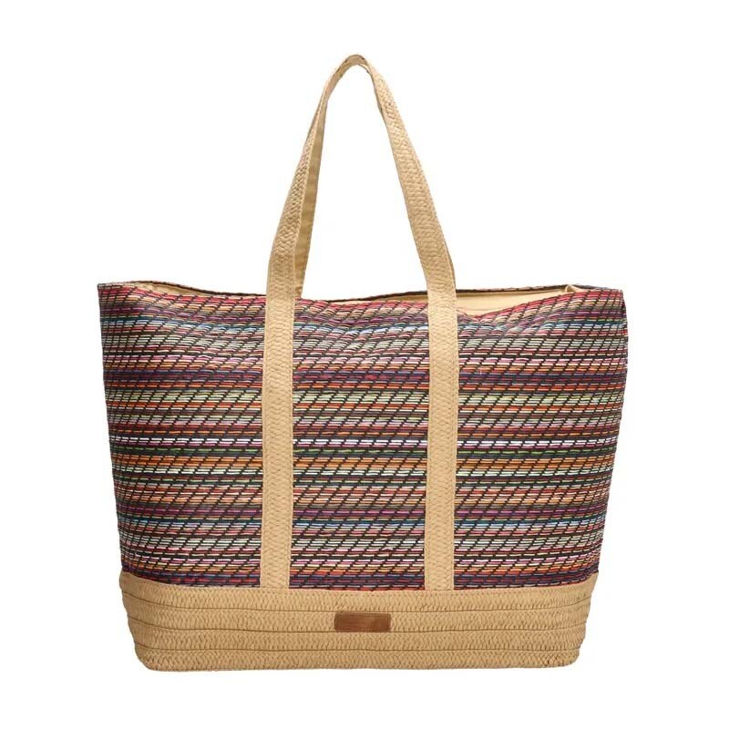 PE-Florence Béžovo-čierna veľká vzorovaná plážová taška Jelly 40929152