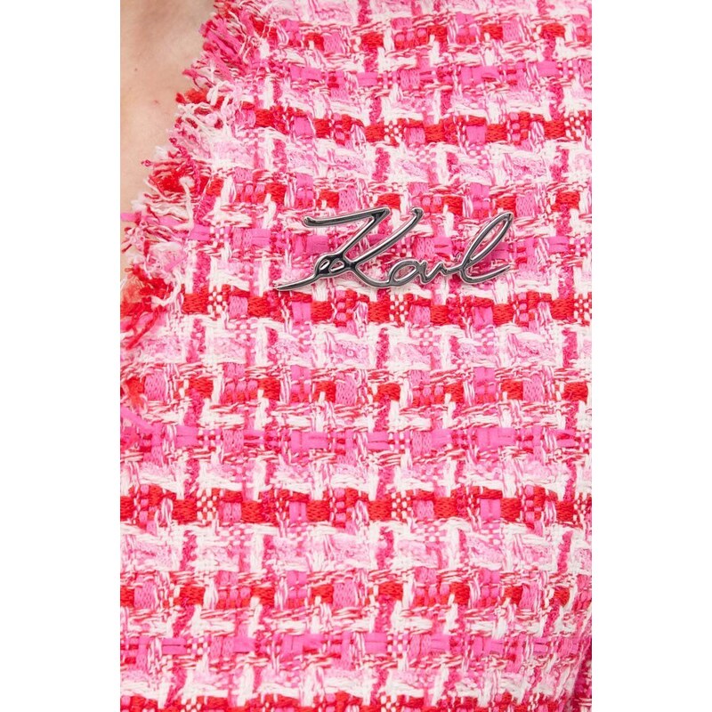 Sako Karl Lagerfeld ružová farba, jednoradová, vzorovaná