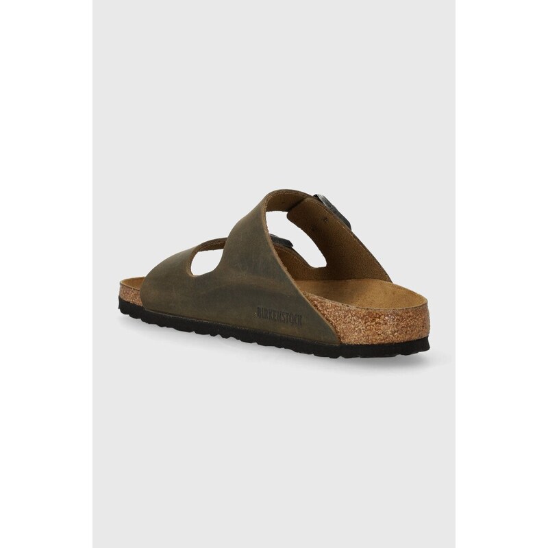 Nubukové šľapky Birkenstock Arizona zelená farba, 1027039