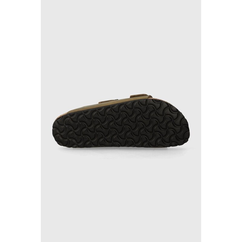 Nubukové šľapky Birkenstock Arizona zelená farba, 1027039