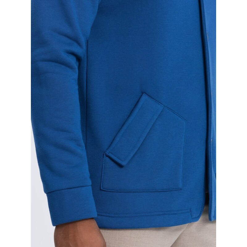 Ombre Clothing Módna modrá mikina na gombíky V1 SSZP-0171