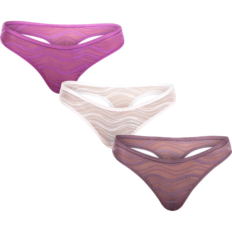 3PACK dámske tangá Calvin Klein viacfarebná (QD5216E-NOW) 49657225