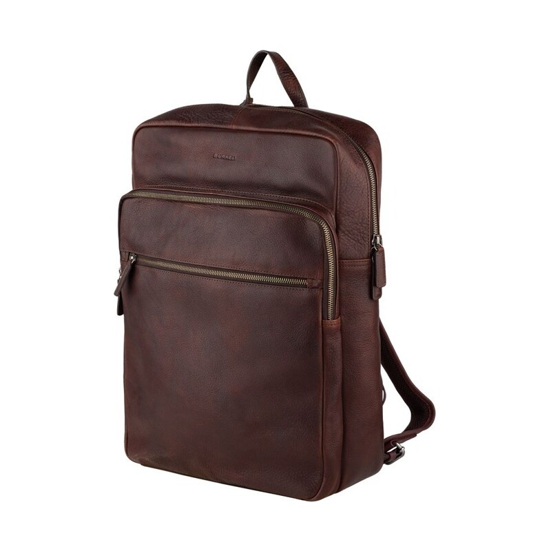 BURKELY Kožený batoh na notebook UNISEX Burkely Leonardo hnedý 49658217