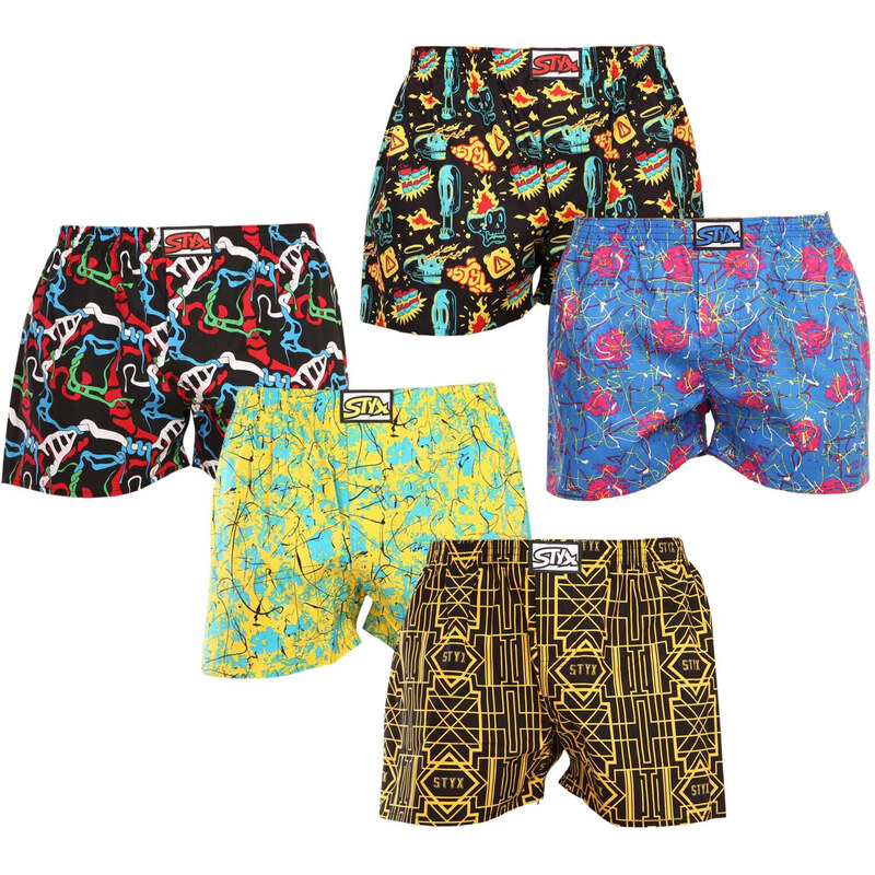 5PACK pánske trenky Styx art klasická guma viacfarebné (5A1167288) 49663838