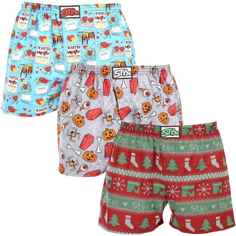 3PACK pánske trenky Styx art klasická guma viacfarebné (3A16826) 49663837