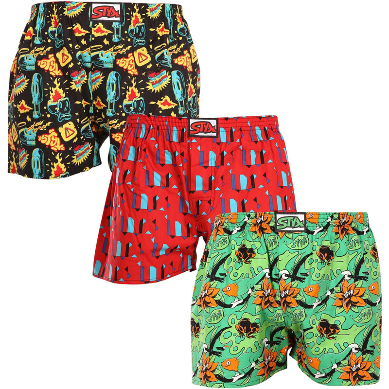 3PACK pánske trenky Styx art klasická guma viacfarebné (3A14879) 49663830