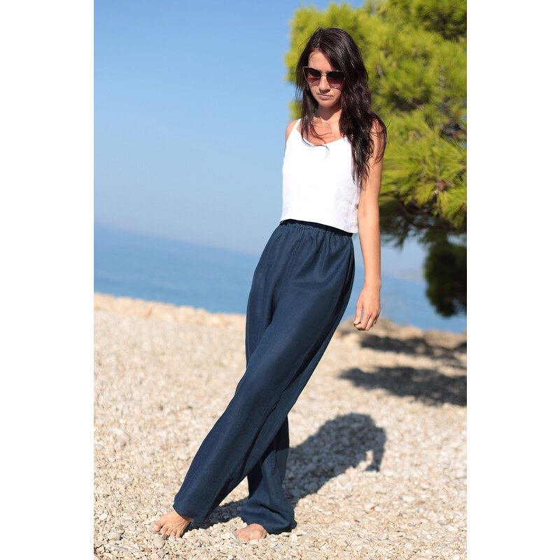 Pohodlné 100% lanové nohavice Lotika 52418803