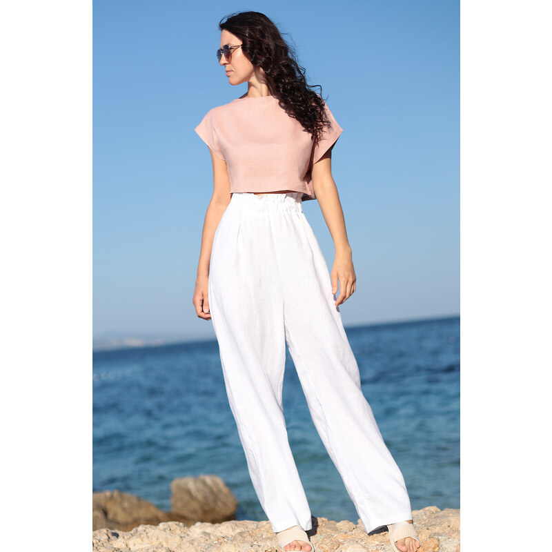 Pohodlné 100% lanové nohavice Lotika 52418798