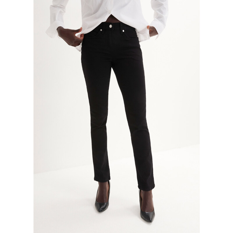 bonprix Strečové džínsy mega streč, farba čierna, rozm. 44