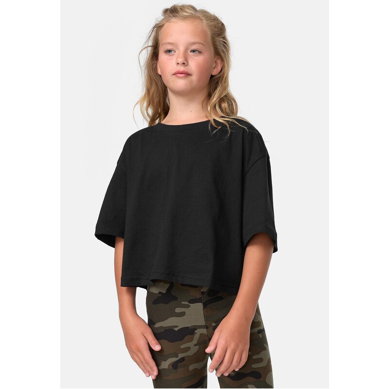 E-shop Urban Classics Short Girls T-Shirt Kimono Black