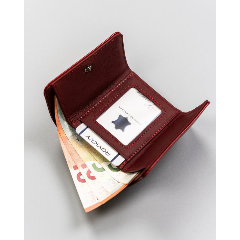 Elegantná malá dámska peňaženka vyrobená z prírodnej a ekologickej kože — Rovicky