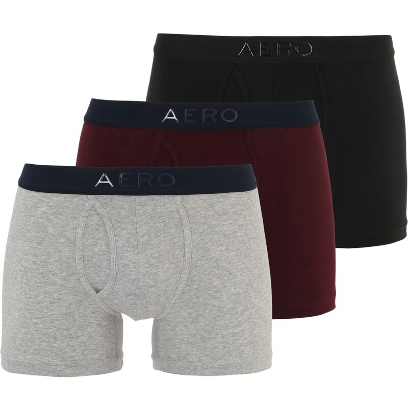 AÉROPOSTALE Boxerky námornícka modrá / sivá melírovaná / cyklaménová / 50336825