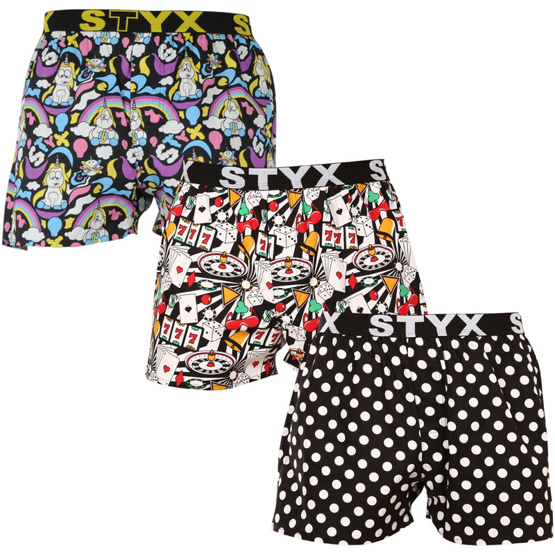 3PACK pánske trenky Styx art športová guma viacfarebné (3B11830) 49695776