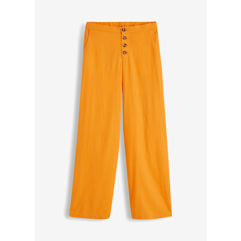 bonprix Palazzo nohavice s plátnom, dlhé, farba oranžová 49697358