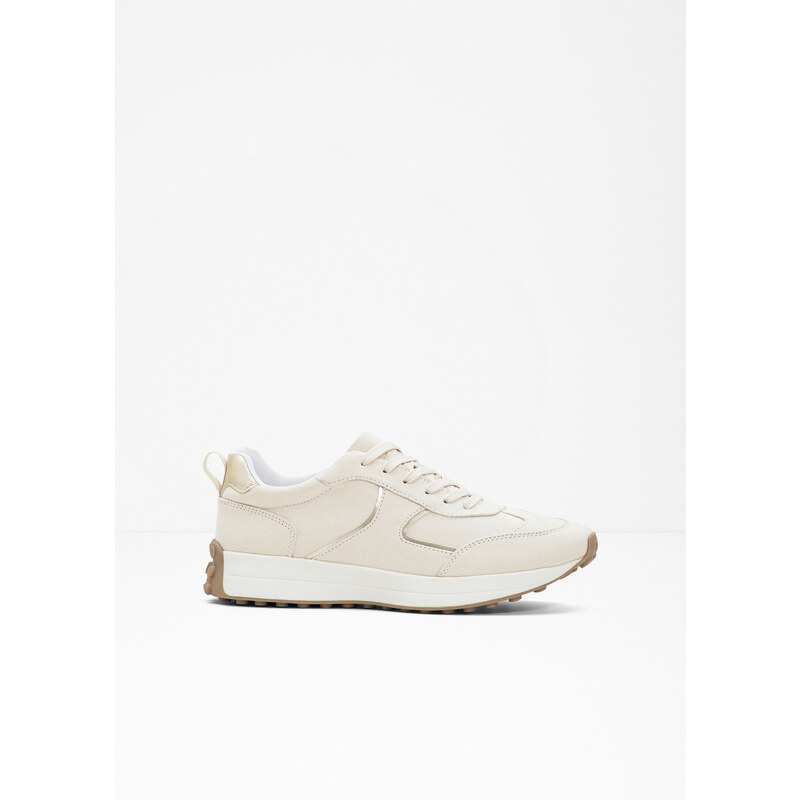 bonprix Tenisky s metalízovými detailmi, farba béžová 49697782