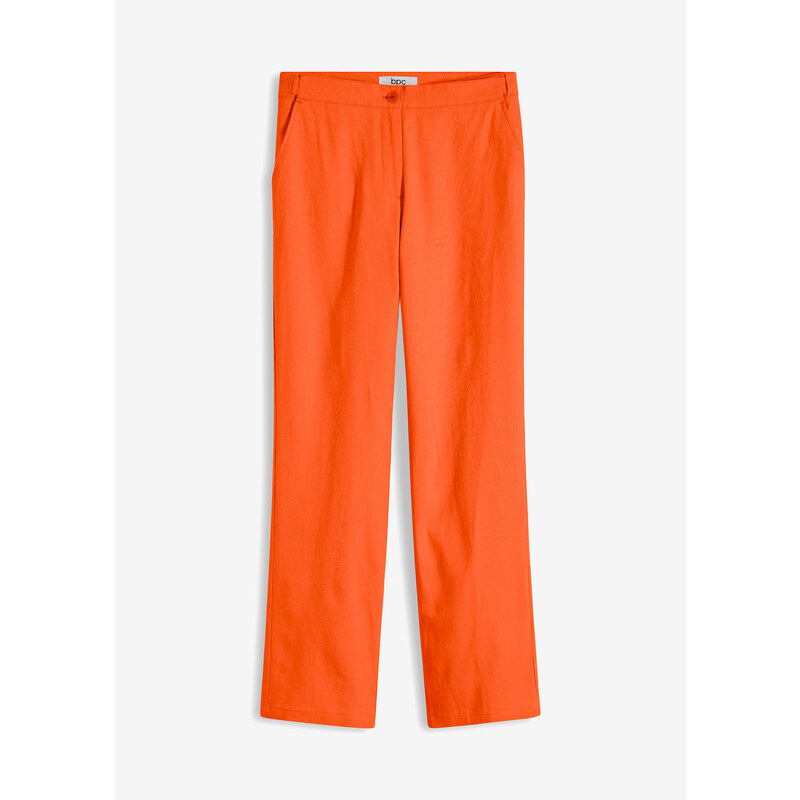 bonprix Plátené nohavice s vysokým pásom, farba oranžová 49697970