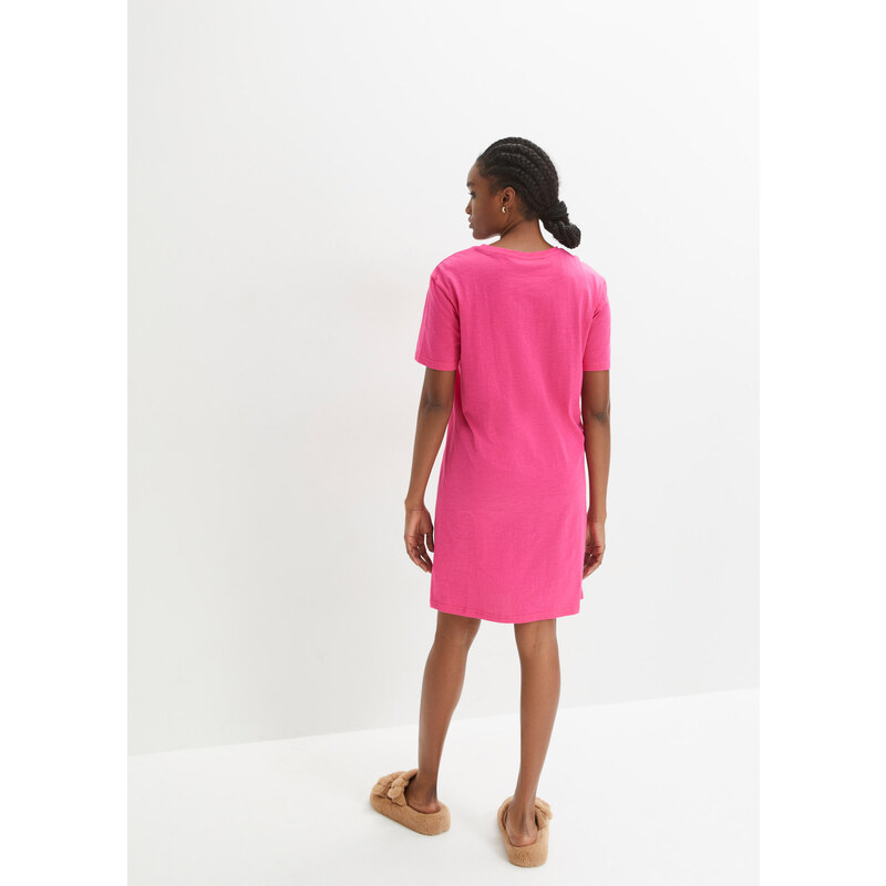bonprix Nočná košeľa, oversized, z vypaľovaného vlákna, farba ružová, rozm. 36/38
