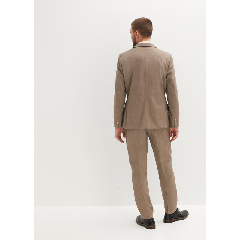 bonprix 2-dielny oblek Slim Fit sako a nohavice, farba béžová, rozm. 58