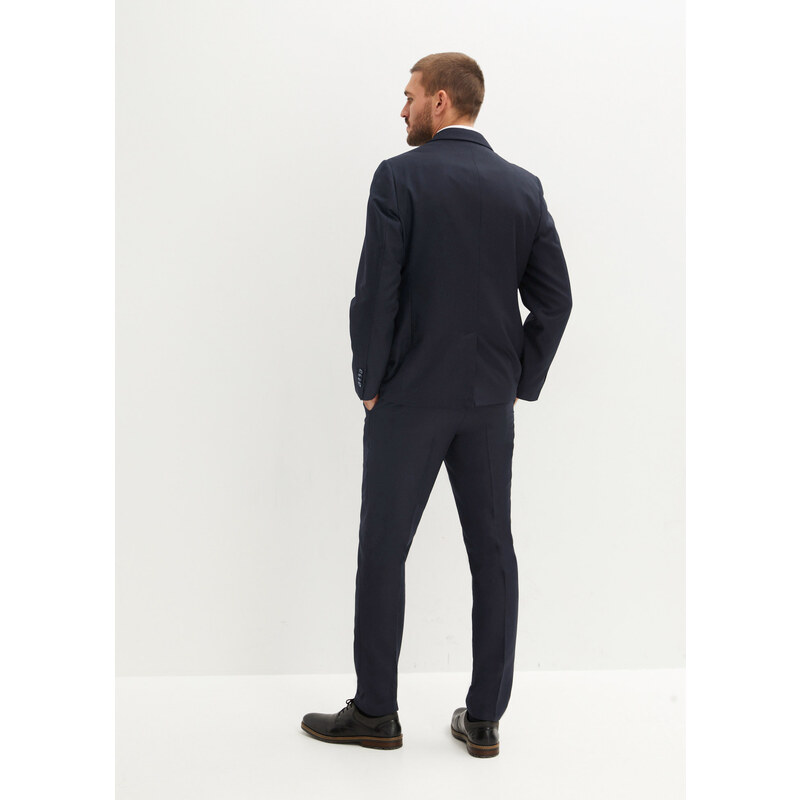 bonprix Oblek (4-dielna sada): sako, nohavice, vesta, kravata, farba modrá, rozm. 50