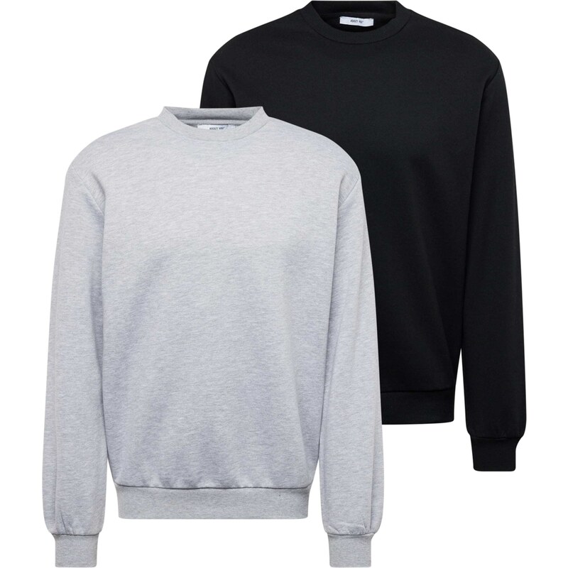 ABOUT YOU Mikina Davin sivá melírovaná / čierna 65869648