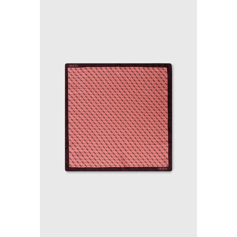 Hodvábna šatka Guess ružová farba, vzorovaná, GFBOXW P4201
