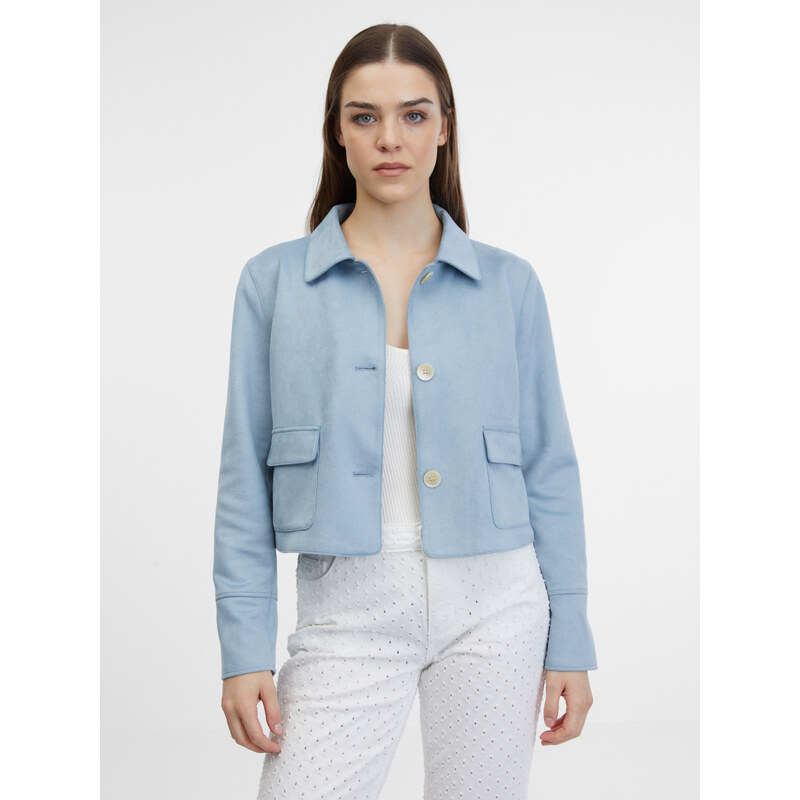 Svetlomodrá dámska bunda v semišovej úprave ORSAY 50585676