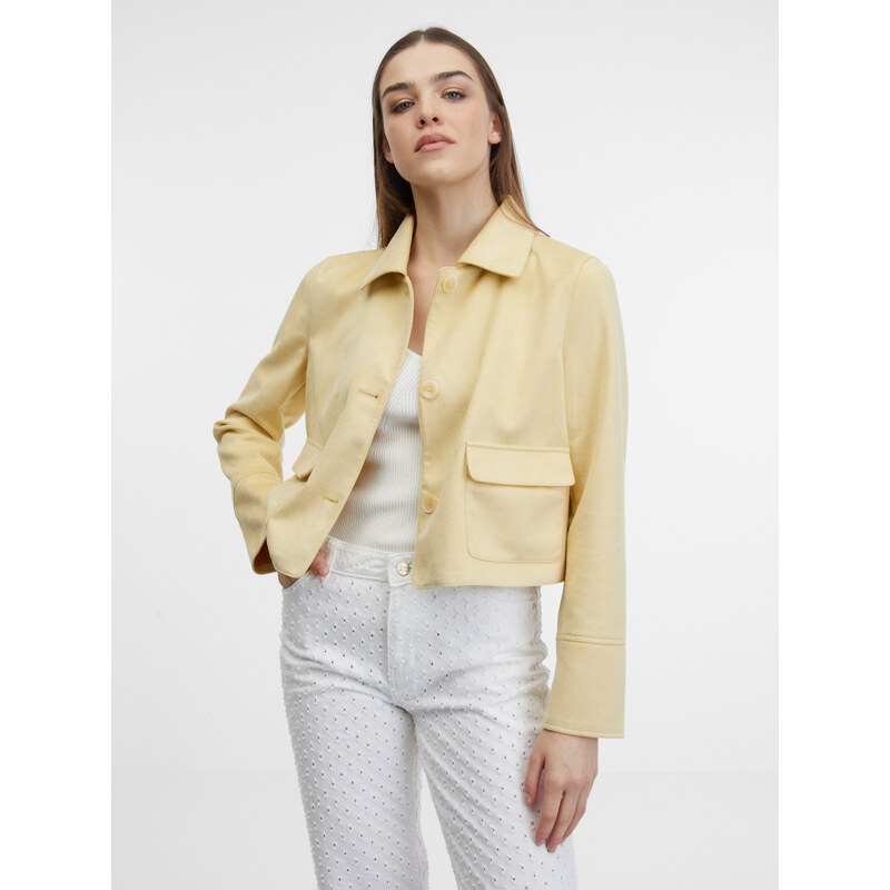 Svetlo žltá dámska bunda v semišovej úprave ORSAY 50670922